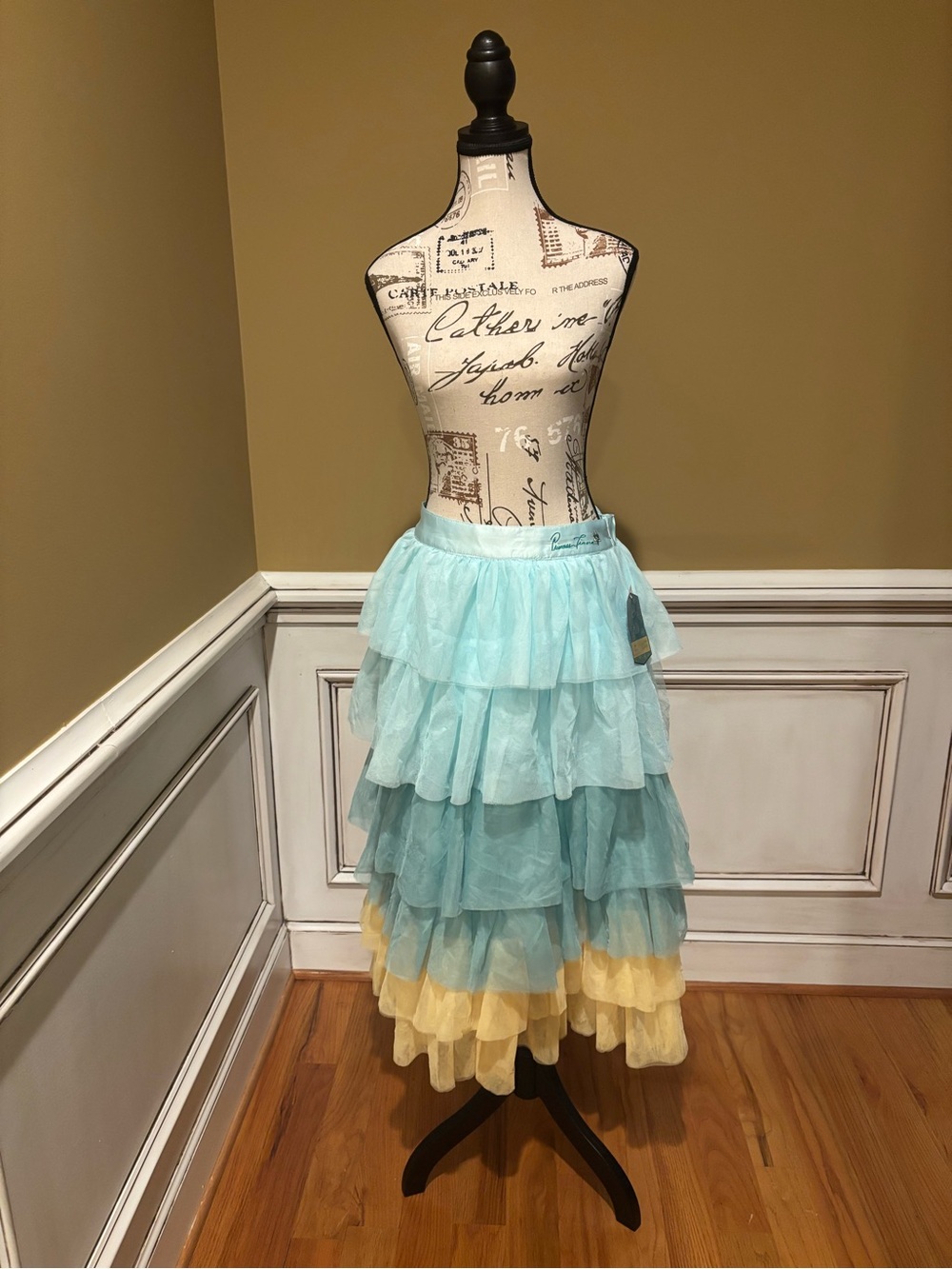 Disney Tiana Tiered Ruffle Maxi Skirt - Light Blue & Pale Yellow - Picture 2 of 4